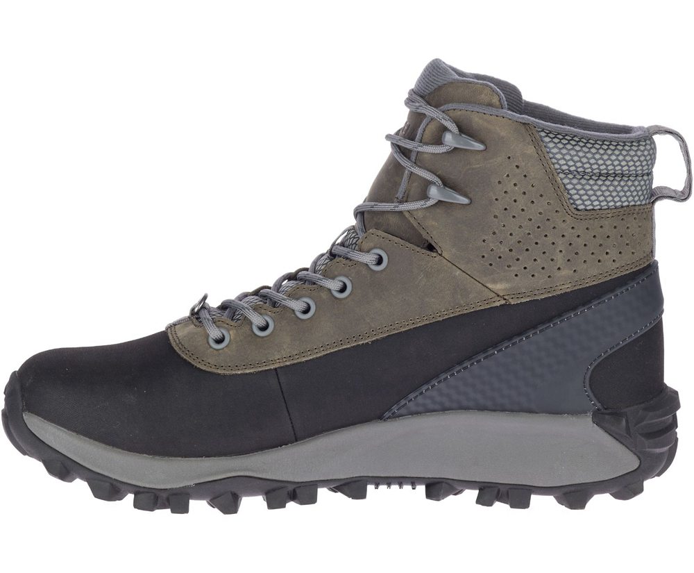 Kozaki Merrell Męskie Szare/Czarne - Thermo Kiruna Mid Shell Waterproof - 748395-KOL